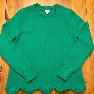 J. Crew Vibrant Green Crew Neck Sweater